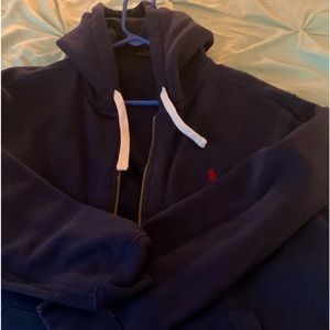 Blue zip up Polo hoodie